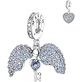 Annmors Birthstone Charms for Bracelet 925 Sterling Silver Charms fit Bracelet Necklace Dangle with 5A Cubic Zirconia Christmas Valentine Mother's Day Gift for Women