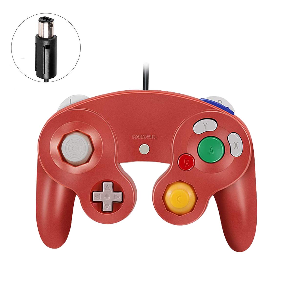 Gamecube Controllers,GALGO Classic Gamecube wii Controller for Nintendo Gamecube Console, Compatible with Wii (Red)