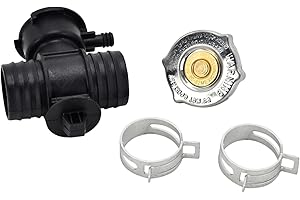 Disenparts Radiator Coolant Filler Neck with Radiator Fill Cap 52028810AL Compatible with Chrysler 200 Dodge Jeep Patriot 2.4L 3.7L 4.0L Radiator 52029195AK 55116901AA 1xCoolant Filler Neck 1xFill Cap