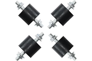APUXON 4pcs Rubber Vibration Isolator Mounts 40 x 40mm Shock Absorber with M10 x 25mm Studs Vibration Isolators