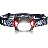 Lepro Headlamp Battery Powered, 1300 Lux Ultra Bright LED Headlights with White Red Light, Head Lamp Flashlight 6 Modes Light