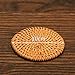 Yazi Rattan Coasters Handcrafted Eco-friendly Coffee Cupmat Tea Cup Mat Teapot Vine Placemat Rattan Decorative Holder for Kitchen Table Drinks Crafts Table Desk Office Hote (Orange, Diameter 4 inches)