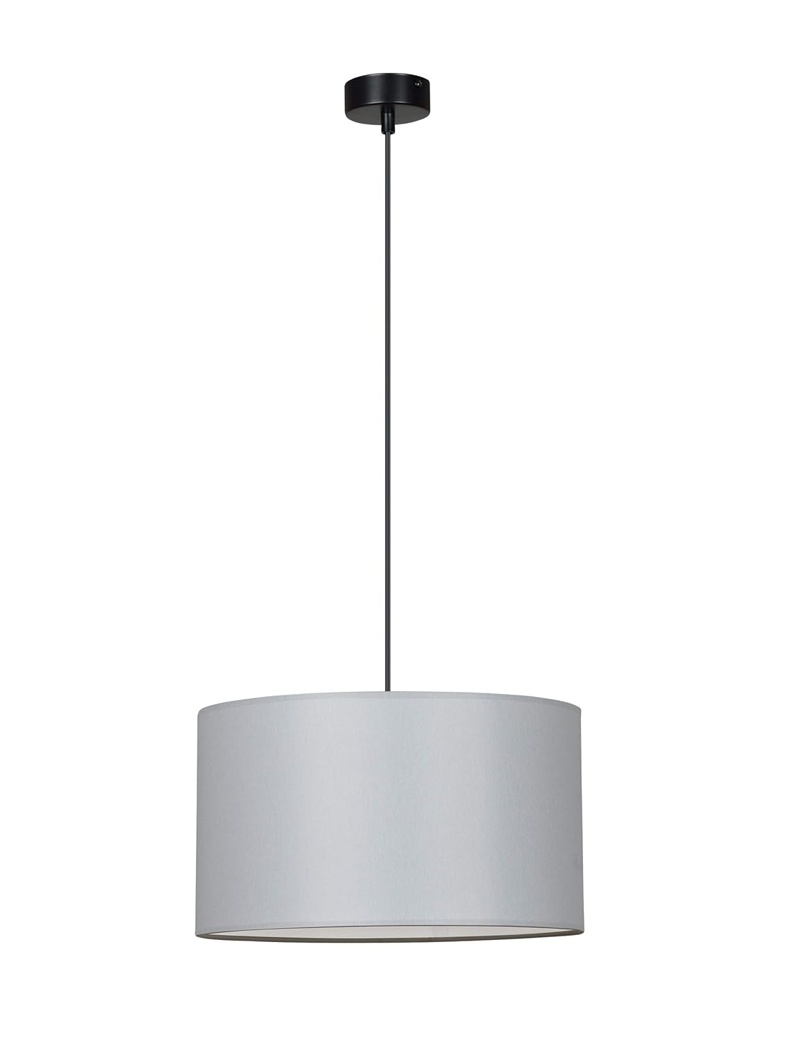 Graue Hangeleuchte Stoff Schirm O35cm E27 Retro Lampe Wohnzimmer Schlafzimmer