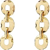 Solighter Geometric Hollow Circular Chain Link Stud Earrings for Women Minimalist Oval Chain Dangle Drop Earrings Party Jewelry