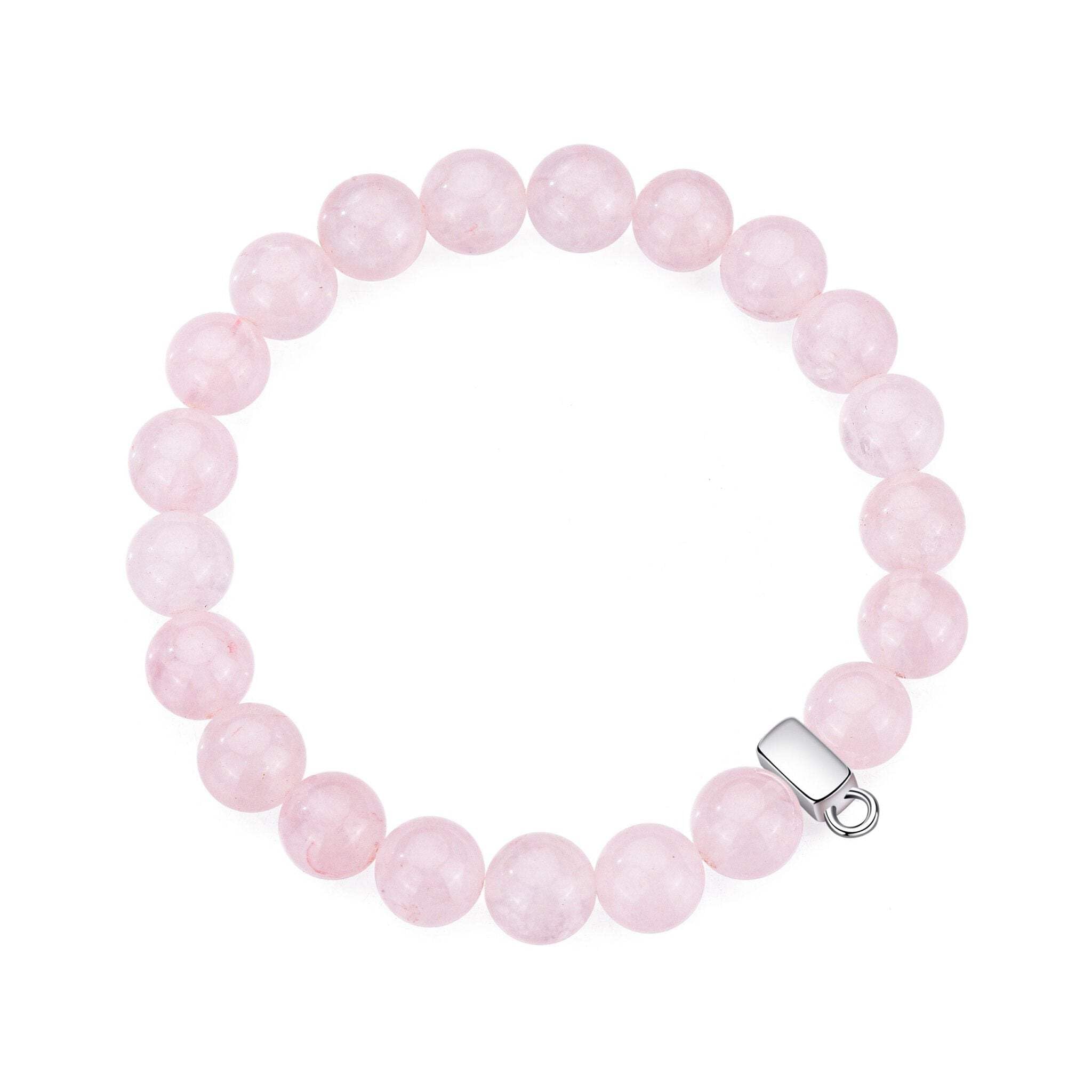 Philip Jones Rose Quartz Gemstone Charm Stretch Bracelet
