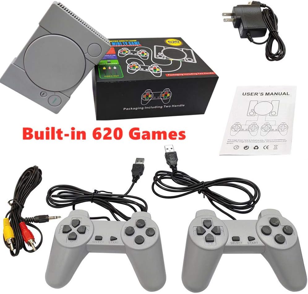 Donop Retro Game Console, Classic Video Games System Consoles Built-in 620 Games with 2 Classic Controllers for Family TV AV Output: Computers & Accessories
