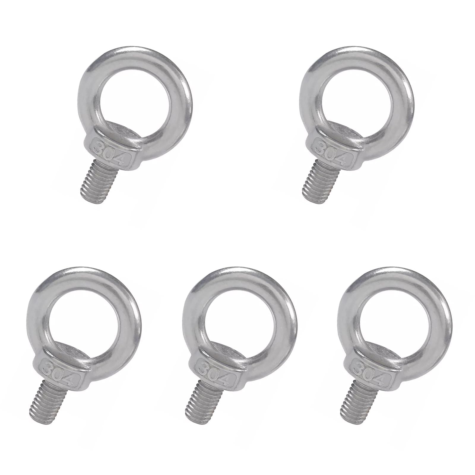 M4 Lifting Eye Bolts, Stainless Steel Ring Eye Male Fastener Hardware Nut, 5 Pcs