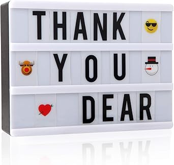 Caja de luz cinemática con 110 letras, números y emojis, tamaño A5, señal de cine con