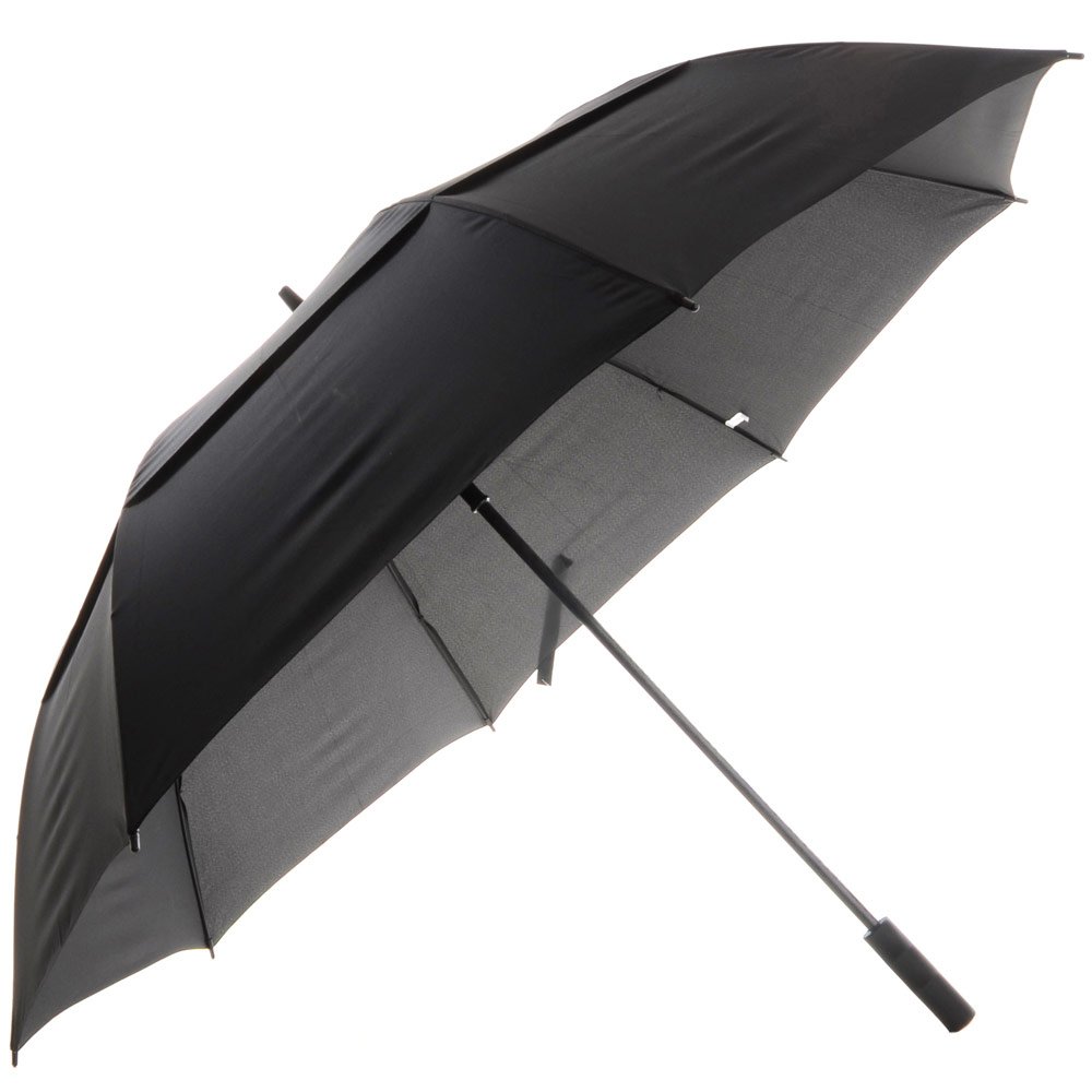 DUA double canopy Vented Auto open Golf Umbrella Black