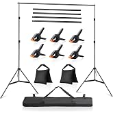 LDGHO Photo Video Studio 10x7Ft (WxH) Adjustable Background Stand Backdrop Support System Kit with Carry Bag