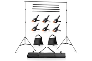 LDGHO Photo Video Studio 10x7Ft (WxH) Adjustable Background Stand Backdrop Support System Kit with Carry Bag