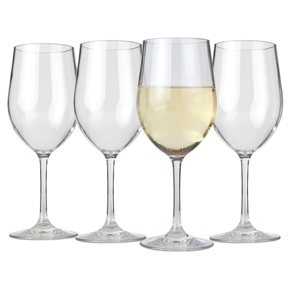 Photo 1 of Lily's Home Unbreakable Chardonnay Wine Glasses, Made of Shatterproof Tritan Plastic and Ideal for Indoor and Outdoor Use, Reusable 12oz. Set of 4
