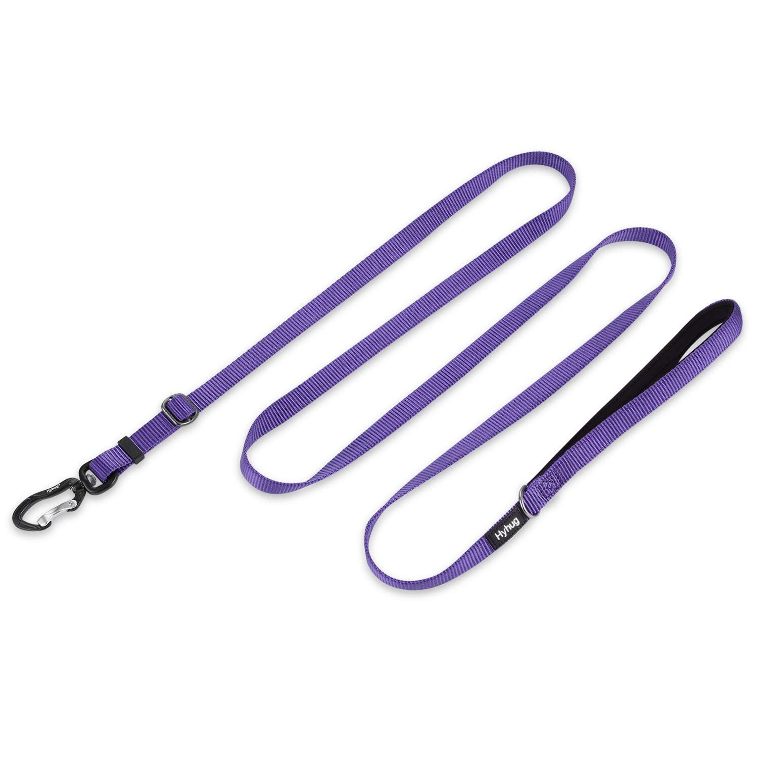 Hyhug Pets Upgraded Adjustable Between 4 Feet and 6 Feet Lead with Sturdy Nylon and Super Soft Neoprene lined Handle for Small Medium Large Giant Dogs. (Small, Ultra Violet)