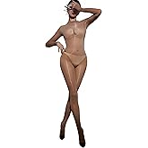 k.SELLOUT Women Full Body Stockings Oil Shiny Bodysuit Rave Outfits Clubwear