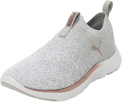 Women Softride Remi Slip-on Knit Wn's Chaussures de course sur route, Ash Gray White Rose Gold Metallic, 38 EU
