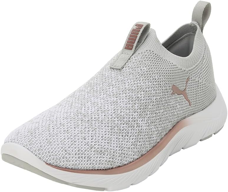 Damen Softride Remi Slip-on Knit Wn's Road Running Shoe, Ash Gray White Rose Gold, 38 EU