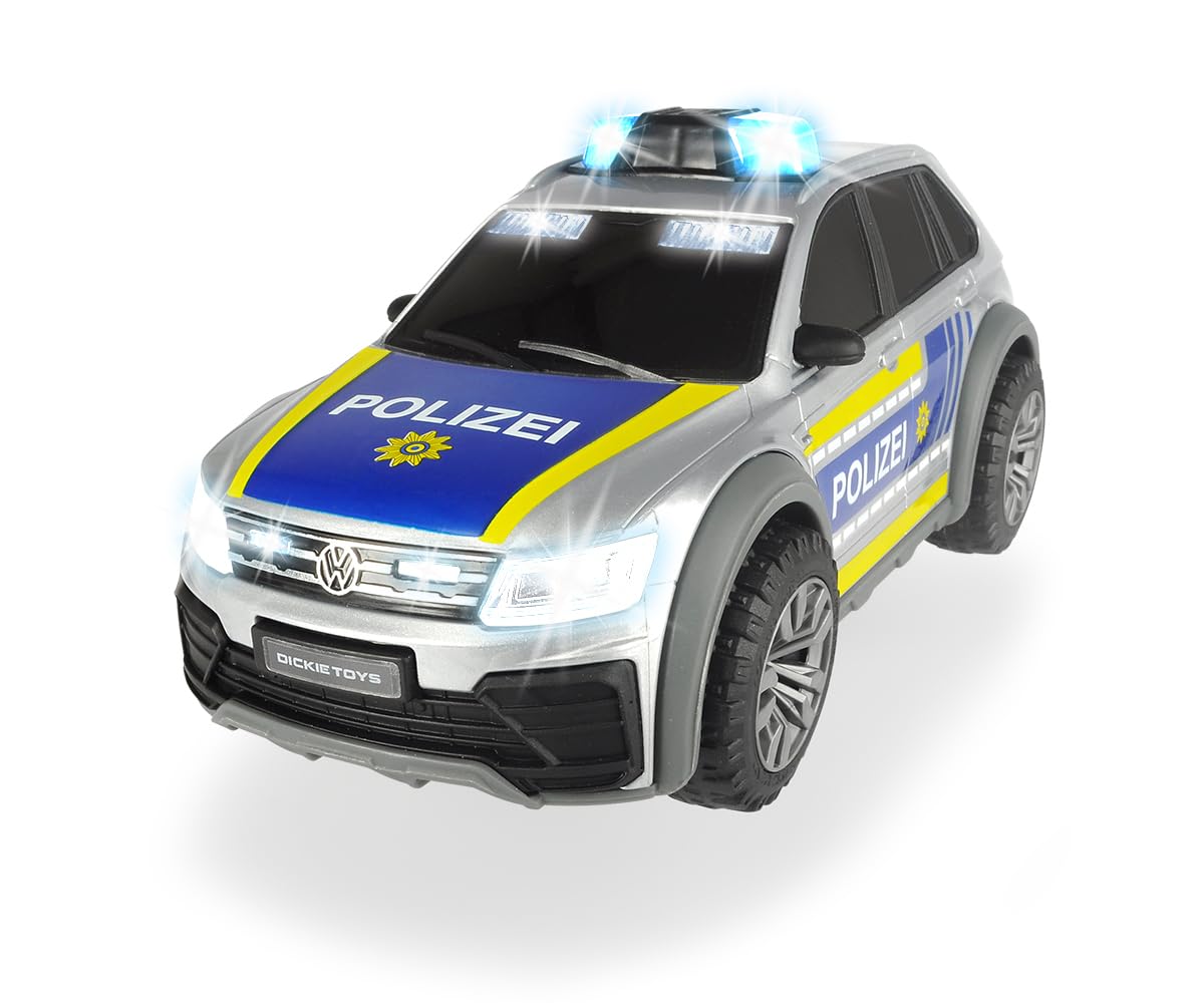 Dickie Toys - Volkswagen VW Tiguan R-Line - 25 cm Police Car with Light & Sound, Police SUV, Toy Cars, for Children from 3 Years, Multicoloured