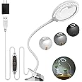 3X Dimmable LED Magnifying Lamp, Clamp Magnifying Glass with Light for Reading, Seniors, Hobbies, Craft