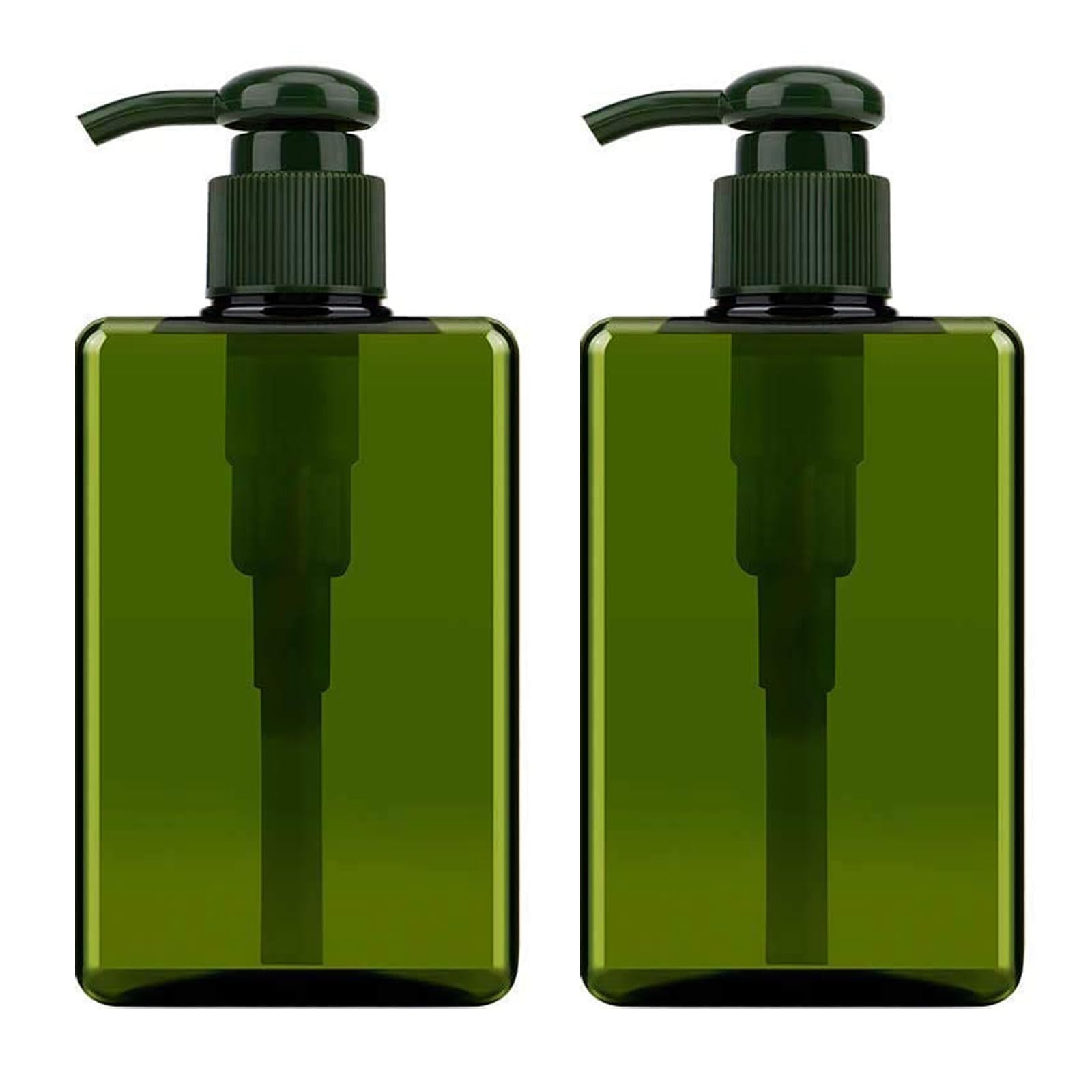 Apstaqeoo 2Pcs 100ML Empty Lotion Pump Dispenser Refillable Plastic Pump Bottles Travel Container With 6 Label for Lotion Shampoo Conditioner Body Wash Hair Gel Liquid Hand Soap Massage Oil (Green)