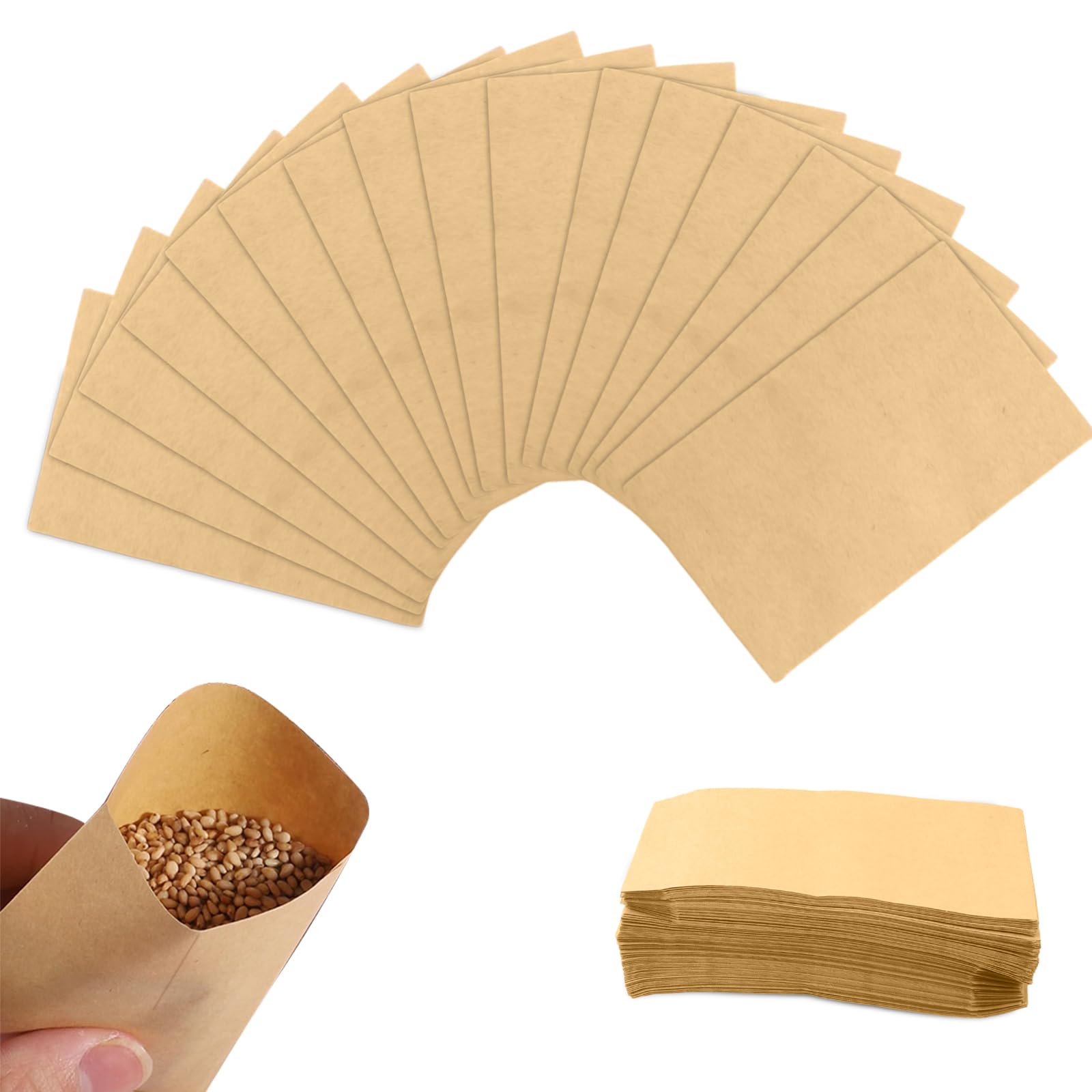 300 PCS Kraft Paper Small Envelopes, 6 x 10 cm/2.36 x 3.93 in Brown Seed Envelopes, Mini Vintage Coins Envelopes, Kraft Storage Bags Seed Packets for Packing or Storing Stamps/Parts/Trinkets/Jewelry