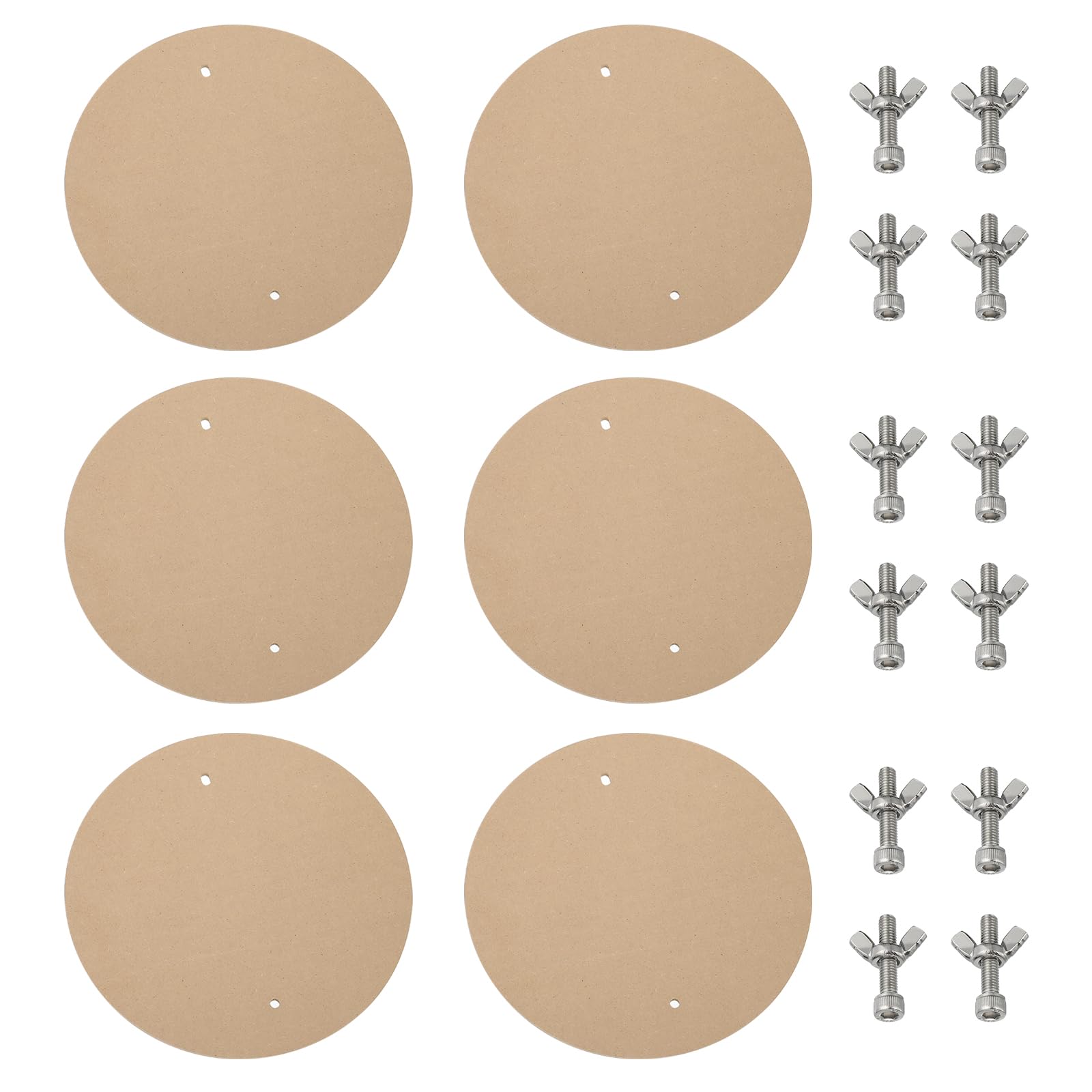 PATIKIL 12" Round Pottery Wheel Bat, 6 Set Clay Throwing Bats Apart with 10" Pin Holes for Pottery Wheels