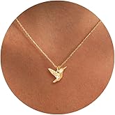 HANLI 14K Gold Plated Necklaces for Women - Dainty Butterfly, Star of David, Moon and Star, Sun, Lotus, Infinity, Hummingbird, Bee,Boots,Chill,Sunflower Pendant Designs - Elegant Jewelry for Women