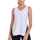 Abrooical Women's Workout Tank Tops V Neck Running Sports Yoga Sleeveless Shirts Side Split