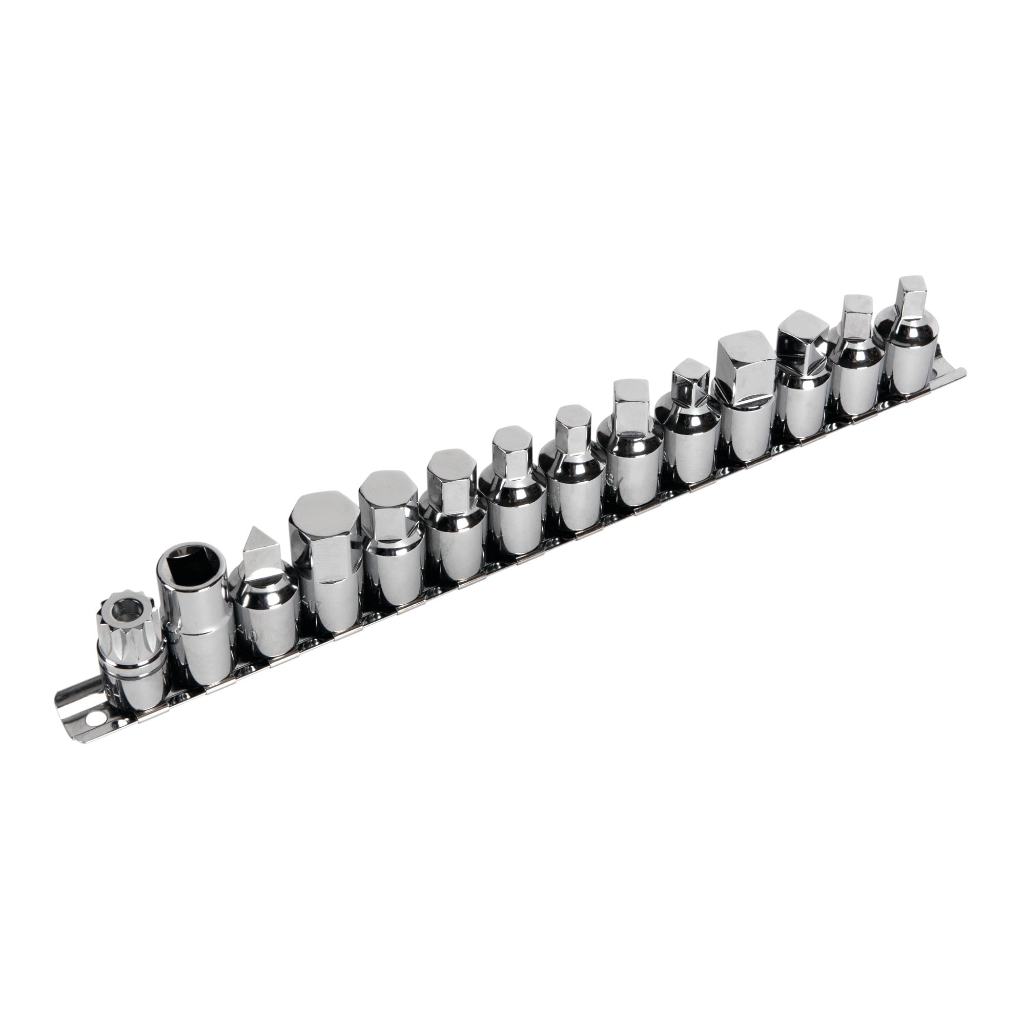 Performance Tool W54287 15-Piece Drain Plug Socket Set With 11mm & 13mm Square Drive For Subaru Differentials, Silver