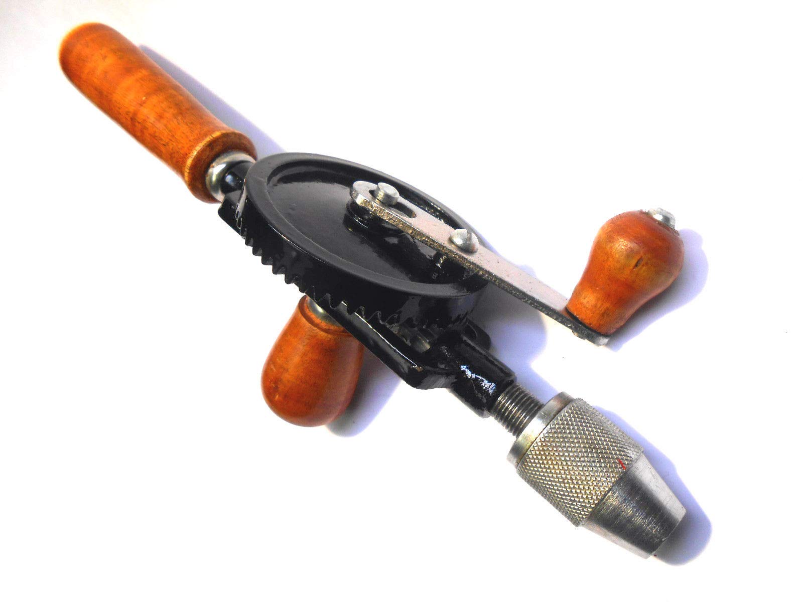 Toolzone Double Pinion 1/4" Hand Drill Wood Handle