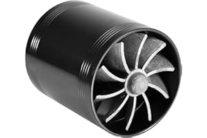 LIANGLIDE Air Intake Turbonator,Car Air Intake Turbonator Dual Fan Turbine Super Gas Fuel Saver Turbo,Air Intake Super (Black)
