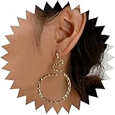 Andelaisi Boho Snake Drop Earrings Gold Snake Circle Hoop Earrings Vintage Serpent Snake Dangle Earring Gothic Snake Animal Earrings Jewelry for Women