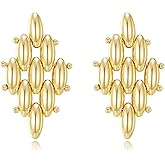 Lumwzt Chunky Gold Earring for Women Gold Dangle Earrings for Women Statement Lightweight Hypoallergenic Gift