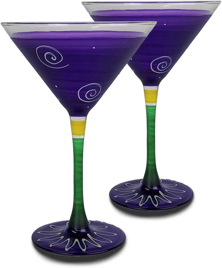 Hand Painted Glassware by USA Artists Unique and Decorative Martini