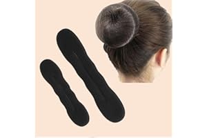 2Pcs Hair Bun Maker Black Non-Slip Bun Updo Hair Styling Accessories Sponge Hair Bun Shaper Curler for Long Thin Curly Straig