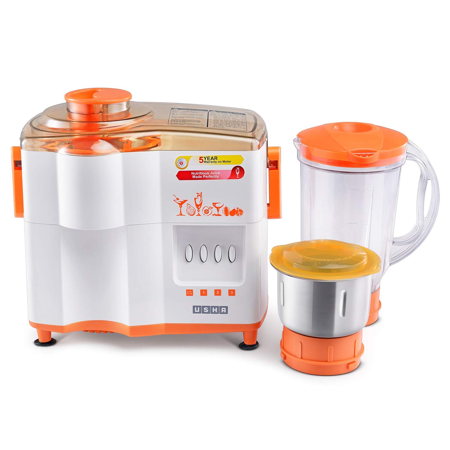 Buy Usha 3442 Popular 450 W Juicer Mixer Grinder(Multicolor, 2 Jar