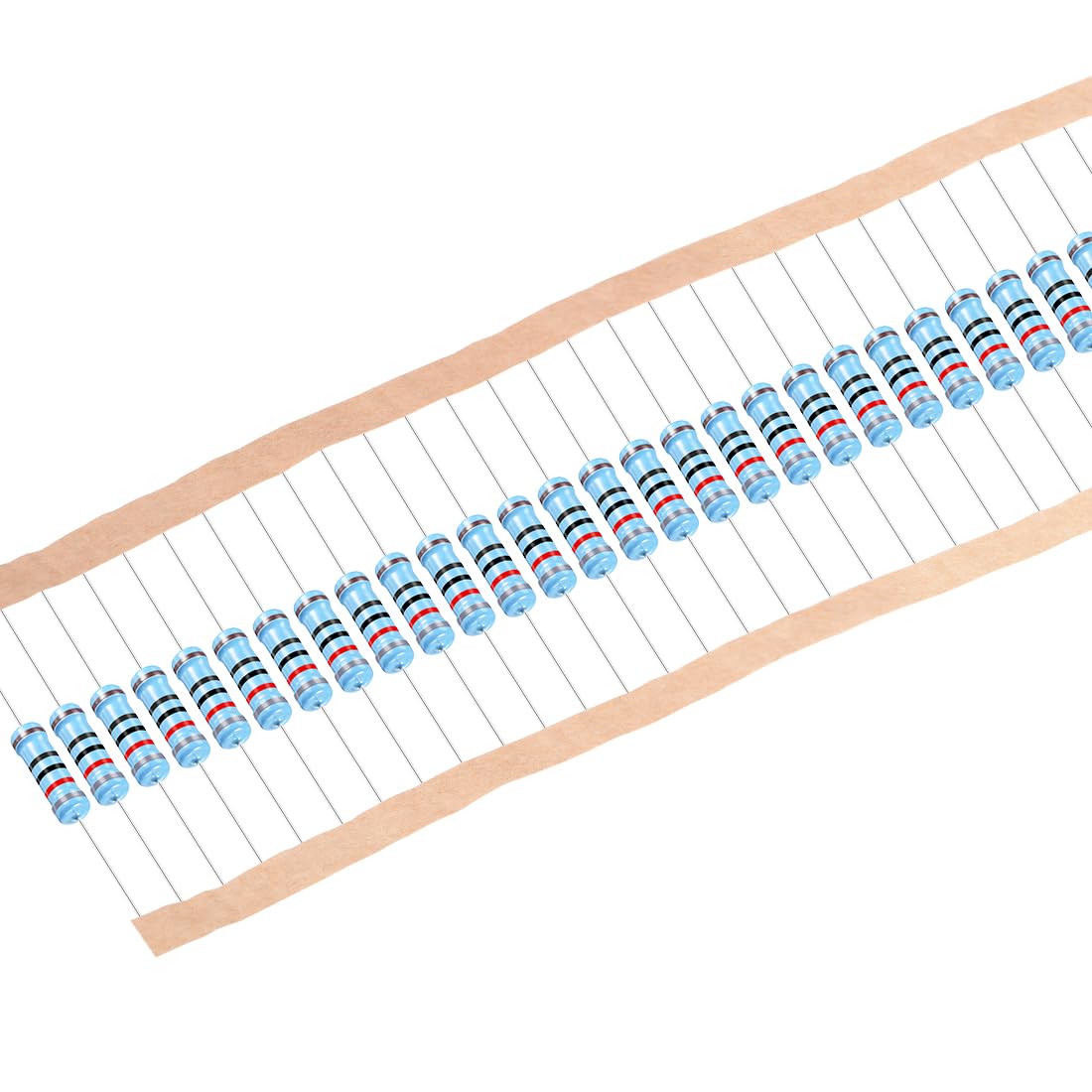 sourcing map 100Pcs 820 Ohm Resistor, 2W 1% Tolerance Metal Film Resistors, Lead, 5 Bands for DIY Electronic Projects and Experiments