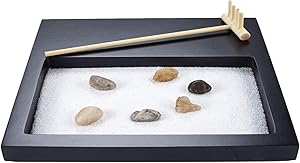 YJ Japanese Zen Sand Garden Mini Meditation Zen Garden Table Décor Kit with Accessories GR001