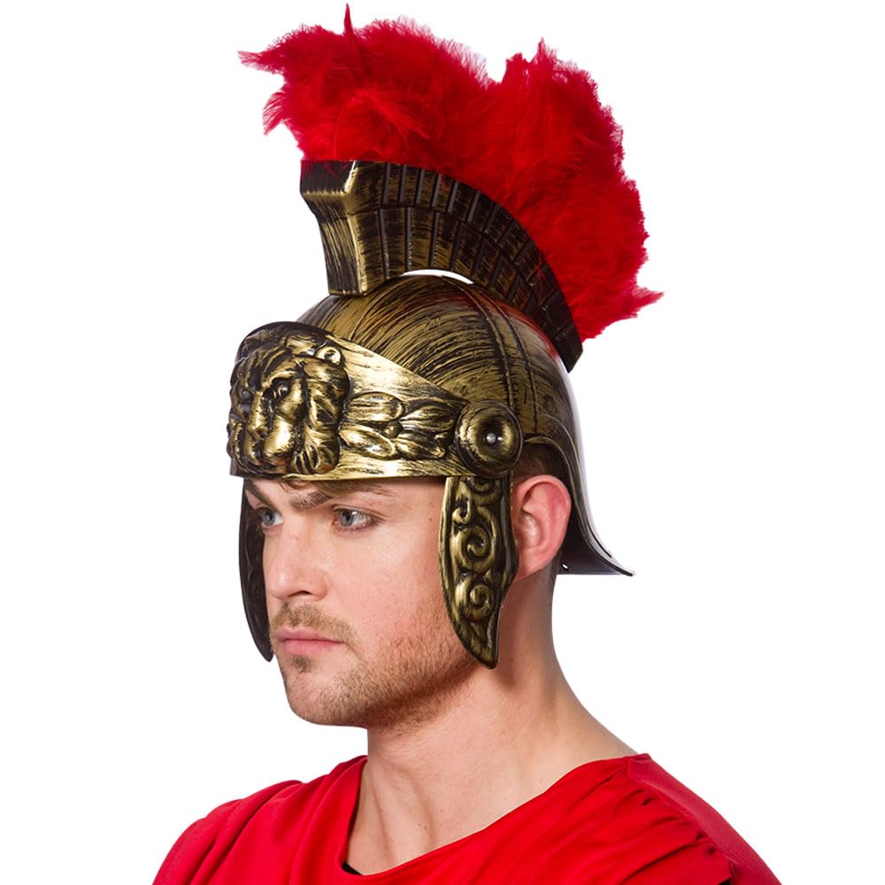 Wicked Costumes Adult Roman Helmet w/Feathers Fancy Dress Hat Accessory