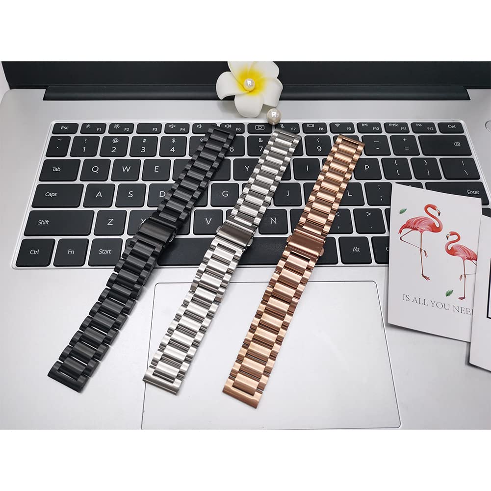 ZPJPPLX 14/16/18/20/22/24mm Metal Watch Band, Stainless Steel Quick Release Strap for Men Women