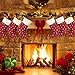 Unomor 6 Pack Super Large Christmas Stockings Socks with Snowflake Design for Xmas Holiday Fireplace Decorations 18-Inch Red