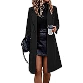 IDEALSANXUN Womens Fall Winter Long Wool Coat Double Breasted Trench Coat Peacoat Jackets