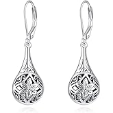 Filigree Earrings Sterling Silver Filigree Dangle Leverback Earrings Vintage Jewelry Gifts for Women
