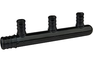 EFIELD Pex Manifold 3 Outlets Poly PPSU Barb Crimp Closed: 3/4 Trunk, 1/2" Port (3 Ports), F2159,(PPSU1807013)