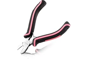 LEONTOOL Mini Diagonal Cutting Pliers 4 Inches Floral Wire Cutters for Artificial Flowers Side Cutters Pliers for Jewelry Making Diagonal Wire Cutters for Wire, Zip Ties, Crafting,Pink Tool for Women