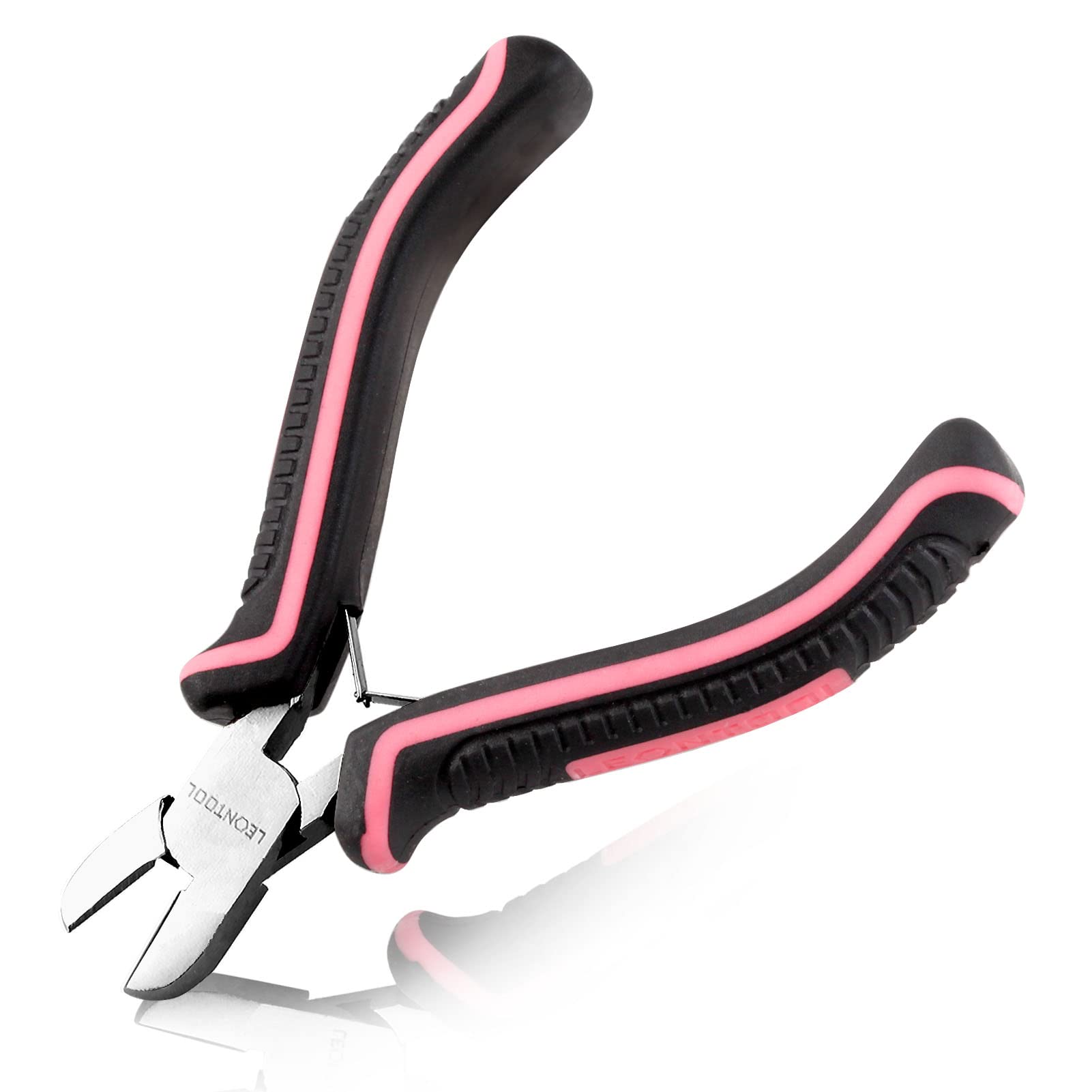 LEONTOOL Mini Diagonal Cutting Pliers 4 Inches Floral Wire Cutters for Artificial Flowers Side Cutters Pliers for Jewelry Making Diagonal Wire Cutters for Wire, Zip Ties, Crafting,Pink Tool for Women