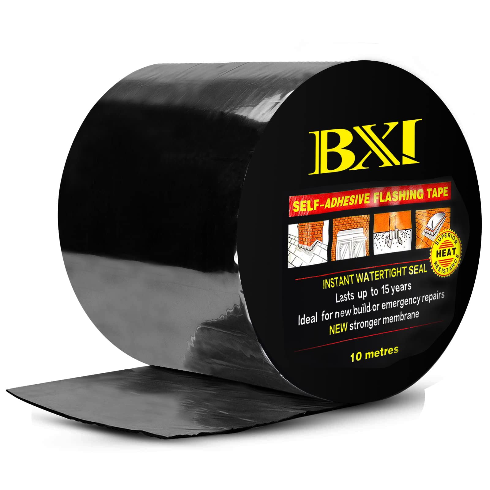 Flashing Roll Tape Membrane – 6 Inch X 32 Feet Self-Adhesive Rubberized Asphalt Seal – Waterproof Patch For Roof, Deck, Gutters & Windows
