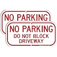 2 Pack No Parking Sign, Do Not Block Driveway Sign, Rust Free .40 Aluminum 12 x 6 Inches, UV Protected, Weather Resistant, Waterproof, Durable Ink，Easy to Mount