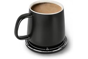 APEKX Self Heating Coffee Mug with 15W Wireless Charging Pad - 131°F/55°C Smart Temperature Control, Suitable for Office & Home (Black)