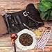 Traditional Brown Genuine Leather Tobacco Smoking Pipe Pouch Bag Organize Case Pipe Tool lighter Holder Pocket for 2 Pipe (black-brown)