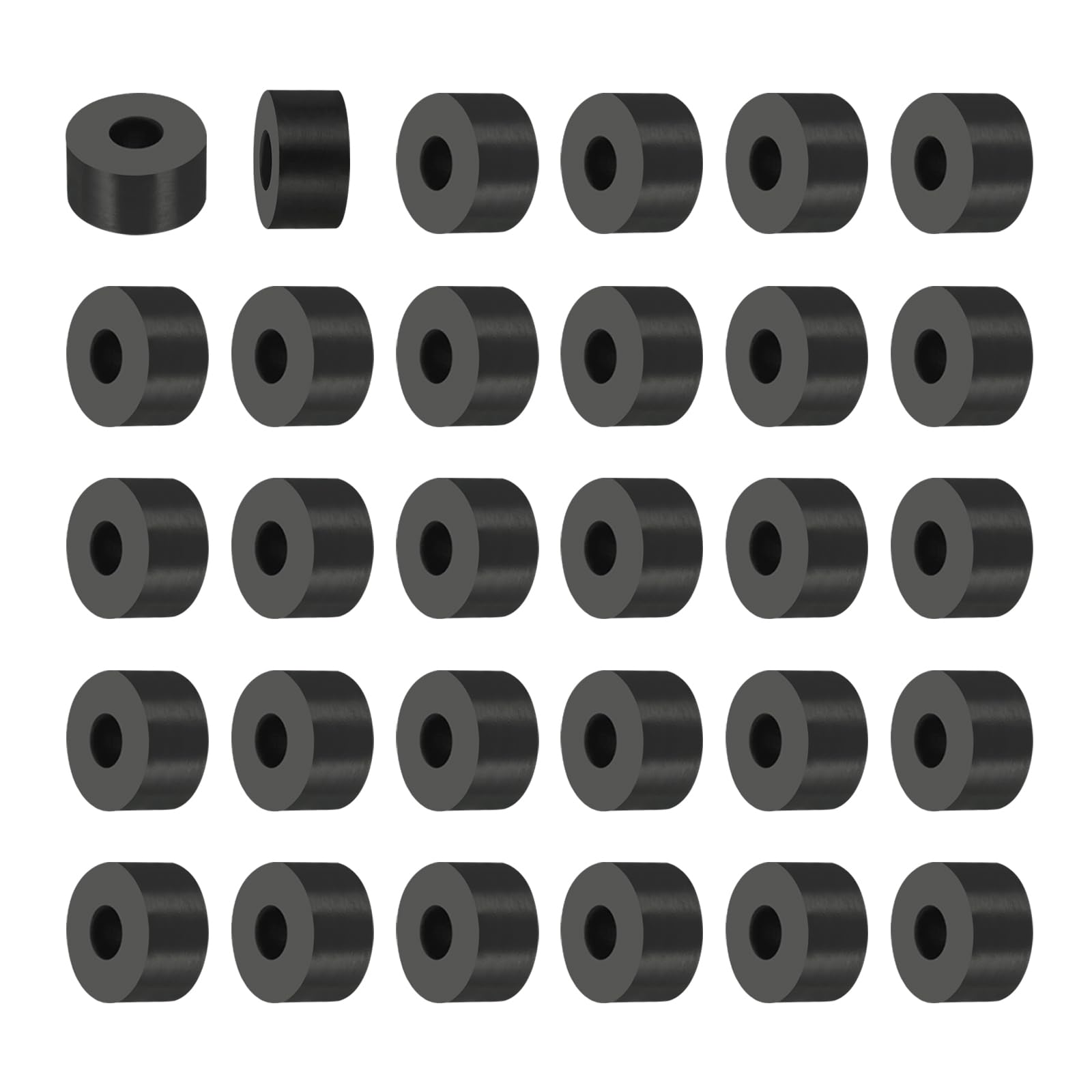 PATIKIL Multi Purpose Rubber Spacer, 30Pcs 10mm ID x 25mm OD x 15mm T Neoprene Round Anti-Vibration Isolation Pads Isolator Rubber Bushings Spacer Washer for HVAC Bolts Car Accessories